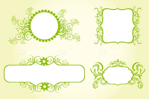 Abstract Floral Ornament Frames